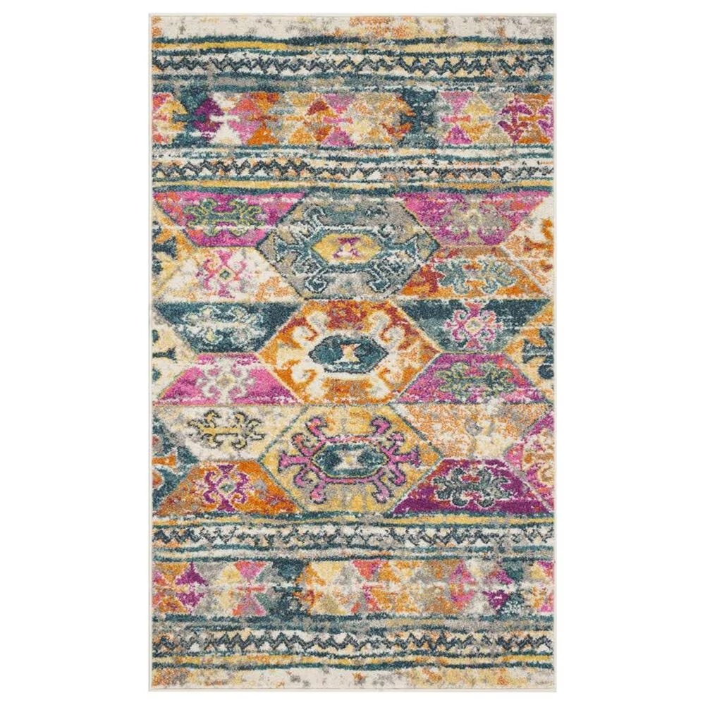 Safavieh Madison MAD118C 3' x 5' Blue and Fuchsia Area Rug