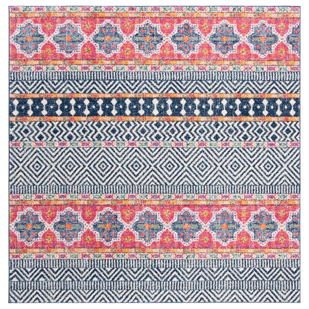 Safavieh Madison MAD797N 4' Square Navy and Ivory Area Rug