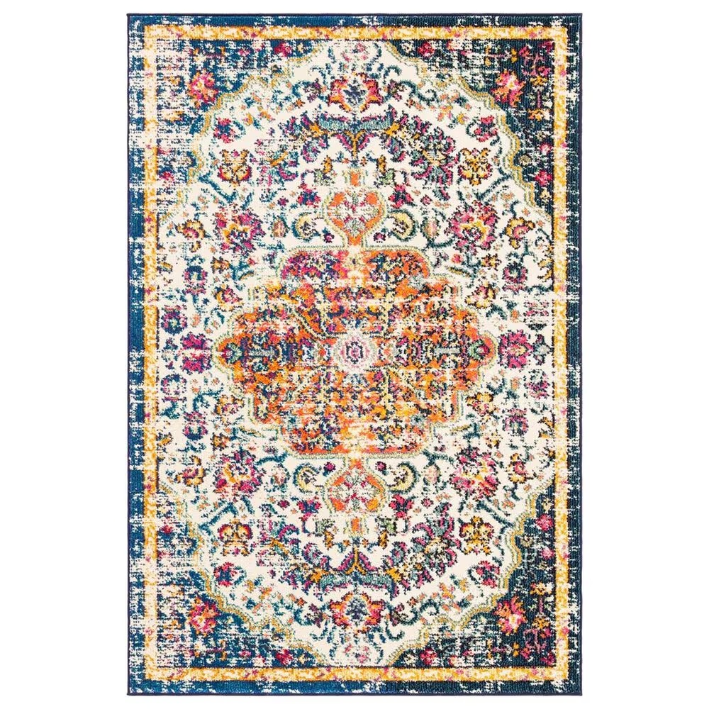 Safavieh Madison MAD447A 2'2" x 4' Ivory and Orange Scatter Rug