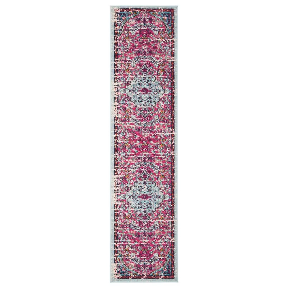 Safavieh Madison MAD447R 2'2" x 12' Fuchsia and Teal Runner