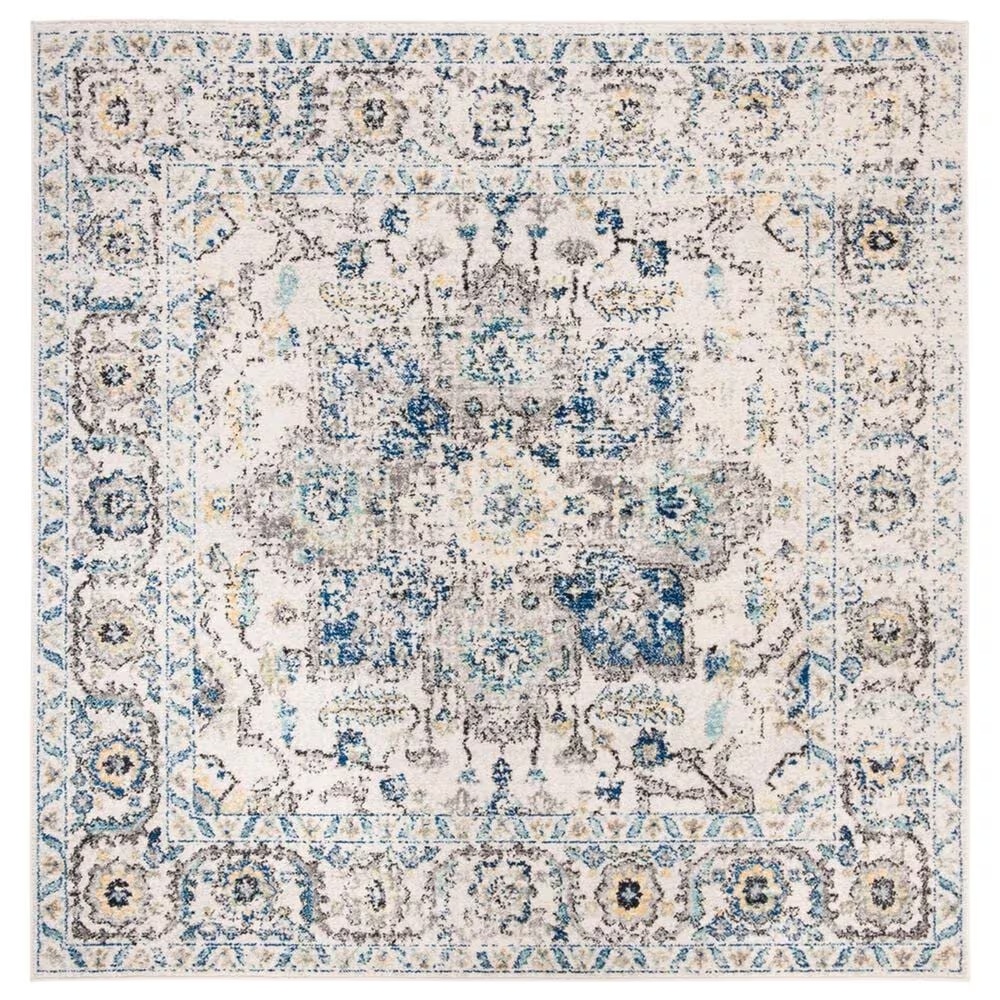 Safavieh Madison MAD603F 5' Square Grey and Ivory Area Rug