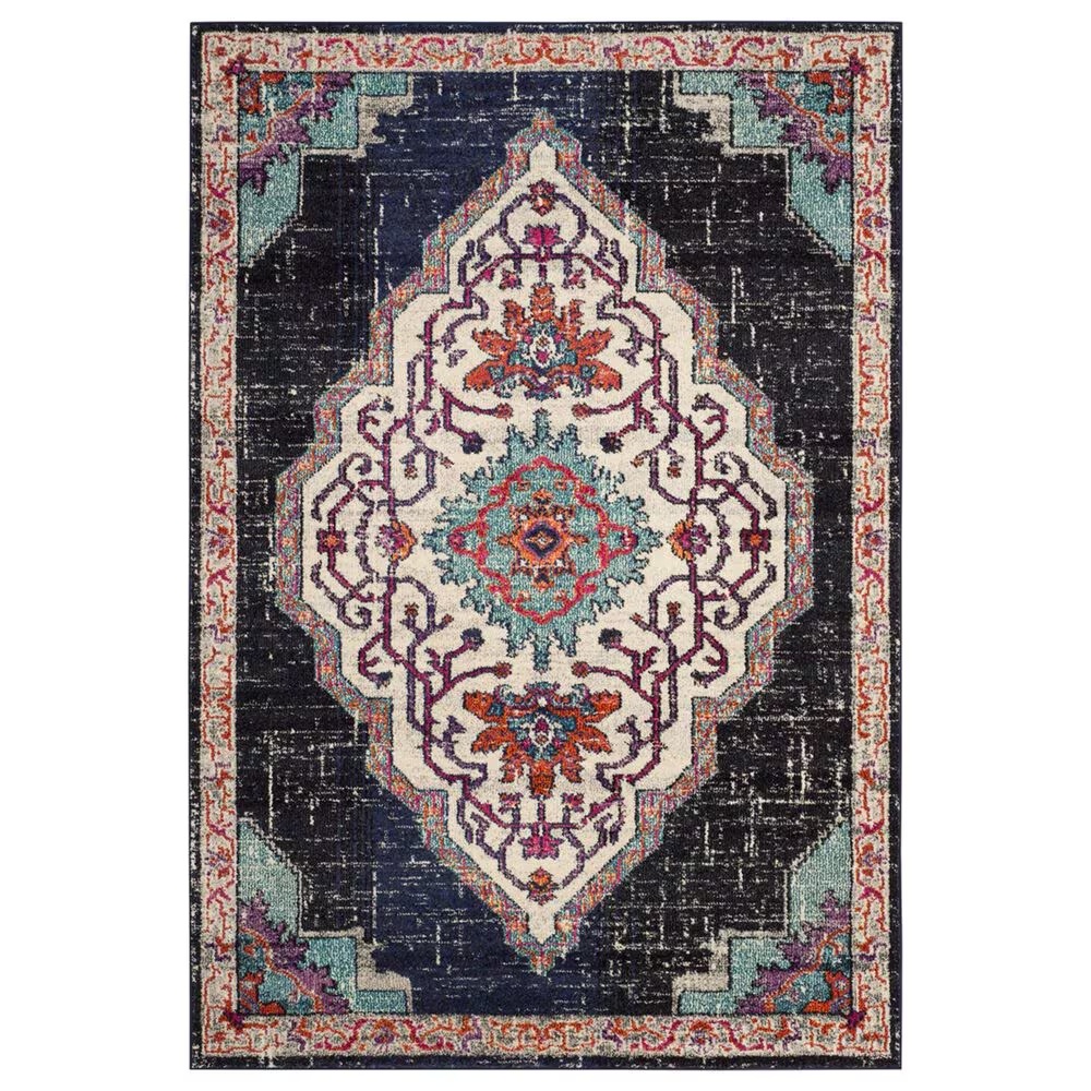 Safavieh Monaco MNC254Z 5'1" x 7'7" Black and Blue Area Rug