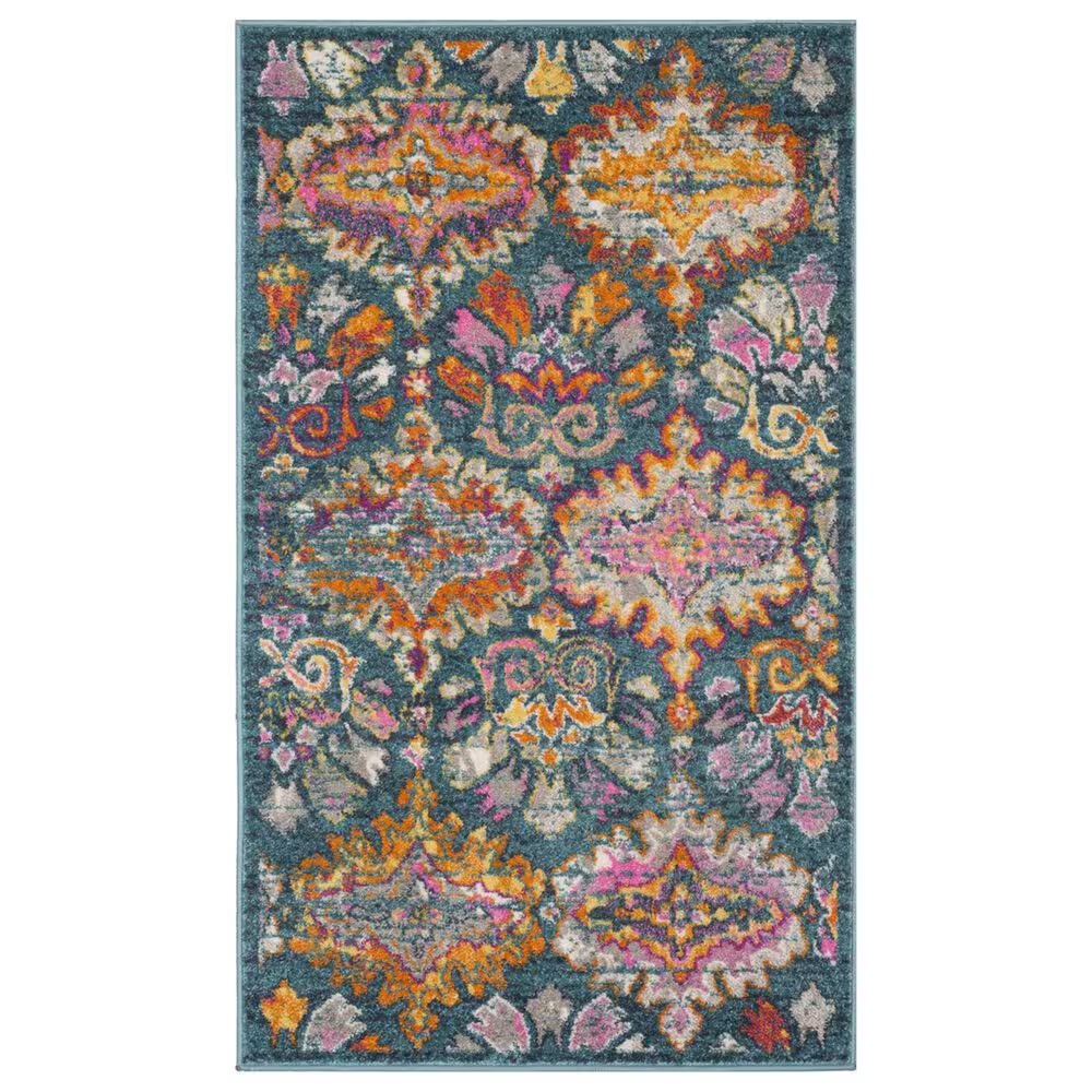 Safavieh Madison MAD144A 4' x 6' Blue and Orange Area Rug