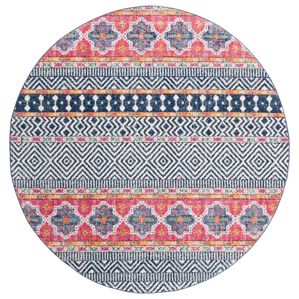 Safavieh Madison MAD797N 5' Round Navy and Ivory Area Rug