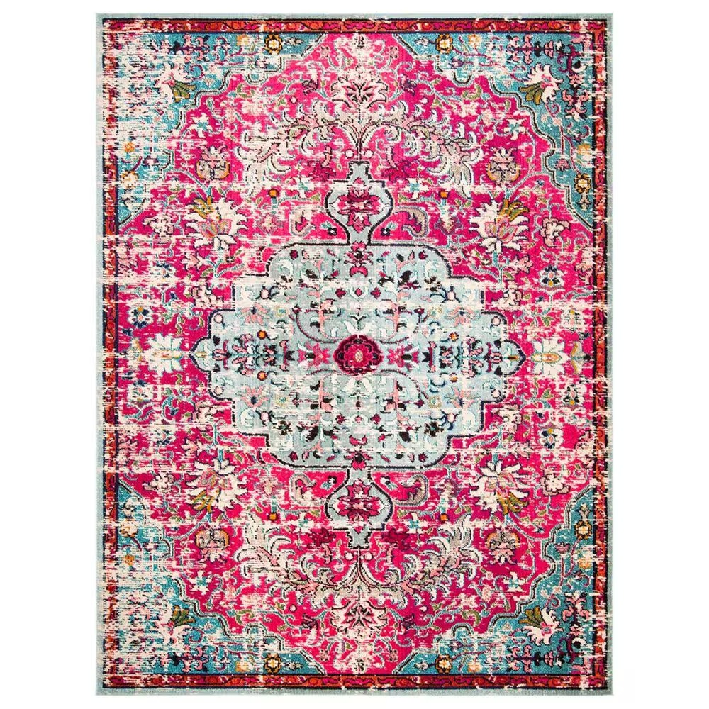 Safavieh Madison MAD447R 10' x 14' Fuchsia and Teal Area Rug