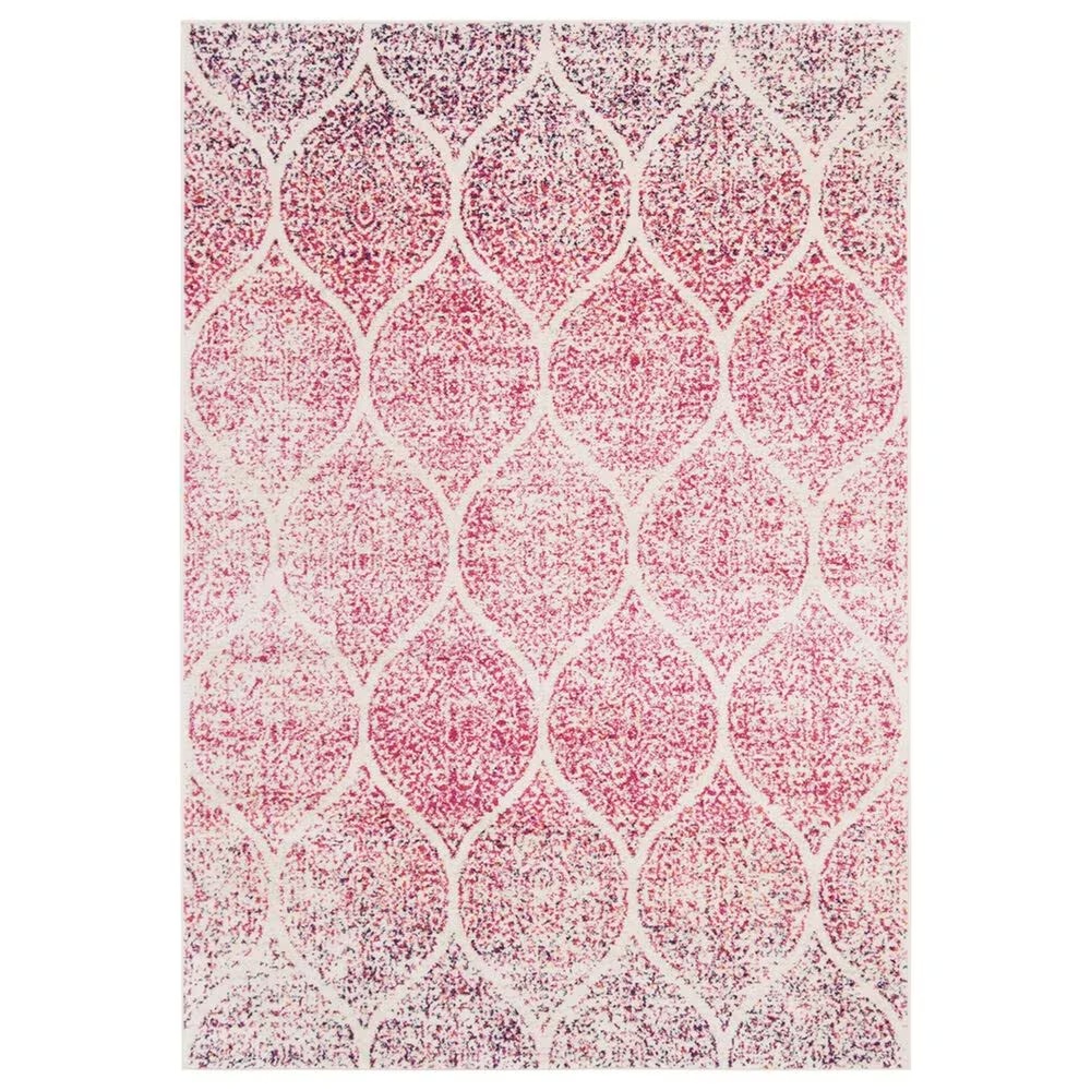 Safavieh Madison MAD604R 5'1" x 7'6" Cream and Fuchsia Area Rug