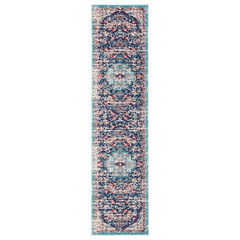 Safavieh Madison MAD447Z 2'2" x 12' Black and Teal Runner