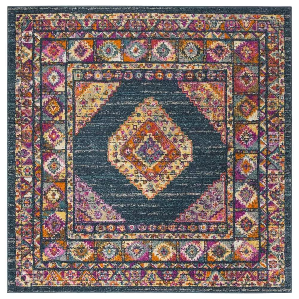Safavieh Madison MAD133C 5'1" Square Blue and Fuchsia Area Rug