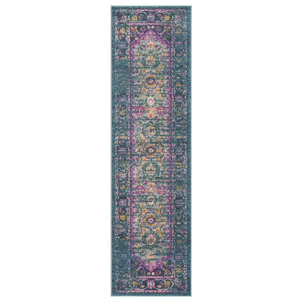 Safavieh Madison MAD122C 2'3" x 10' Blue and Fuchsia Runner