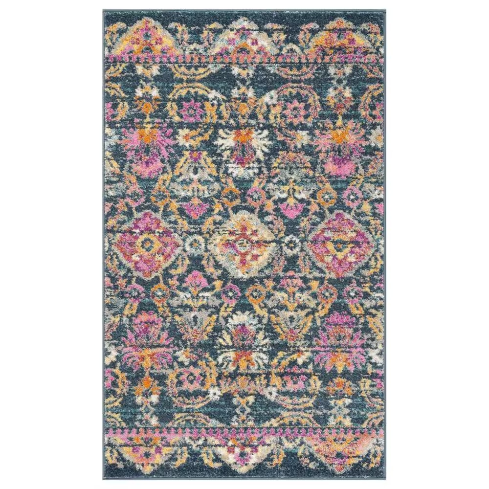 Safavieh Madison MAD130C 3' x 5' Blue and Fuchsia Area Rug