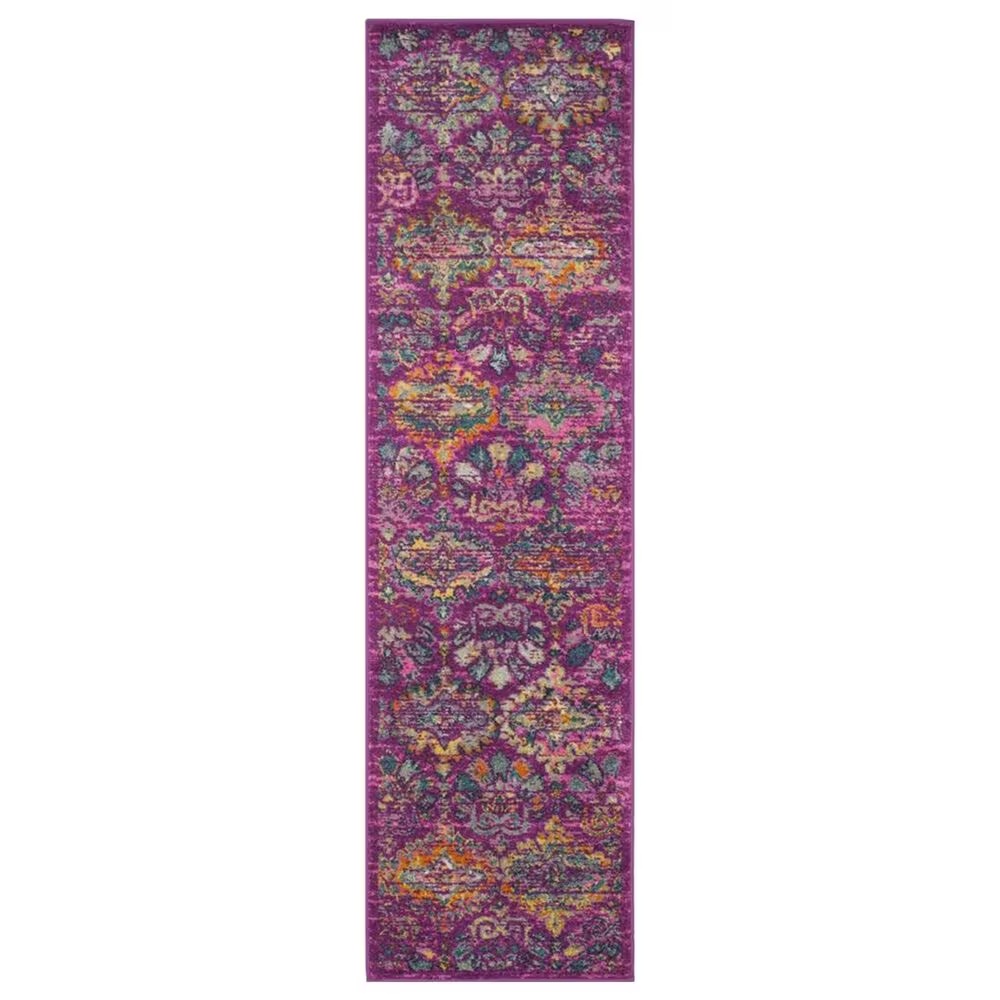 Safavieh Madison MAD144F 2'3" x 12' Fuchsia and Blue Runner