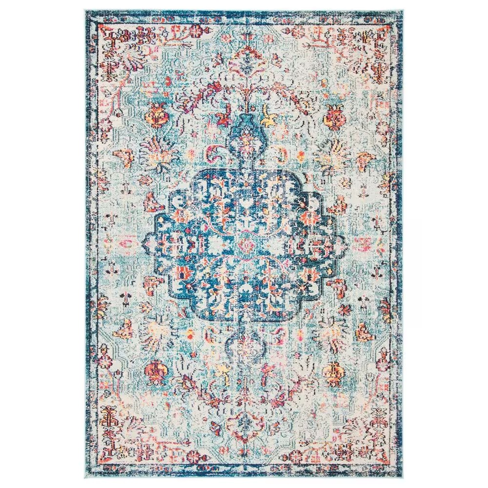 Safavieh Madison MAD447K 4' x 6' Navy and Light Blue Area Rug