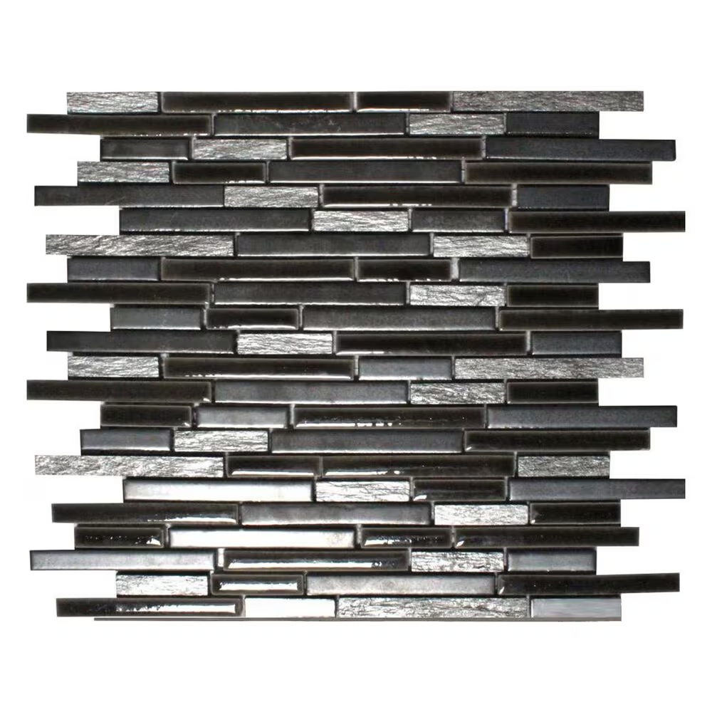 MS International Titan 12" x 12" Mixed Interlocking Porcelain Stone Mosaic Sheet