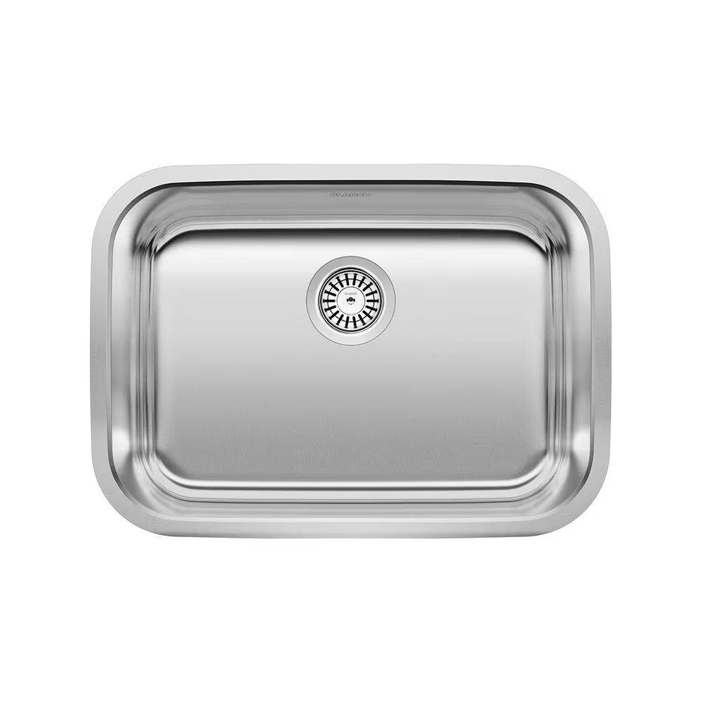 Blanco Stellar 25" Medium Single Bowl Kitchen Sink in Refined Brushed