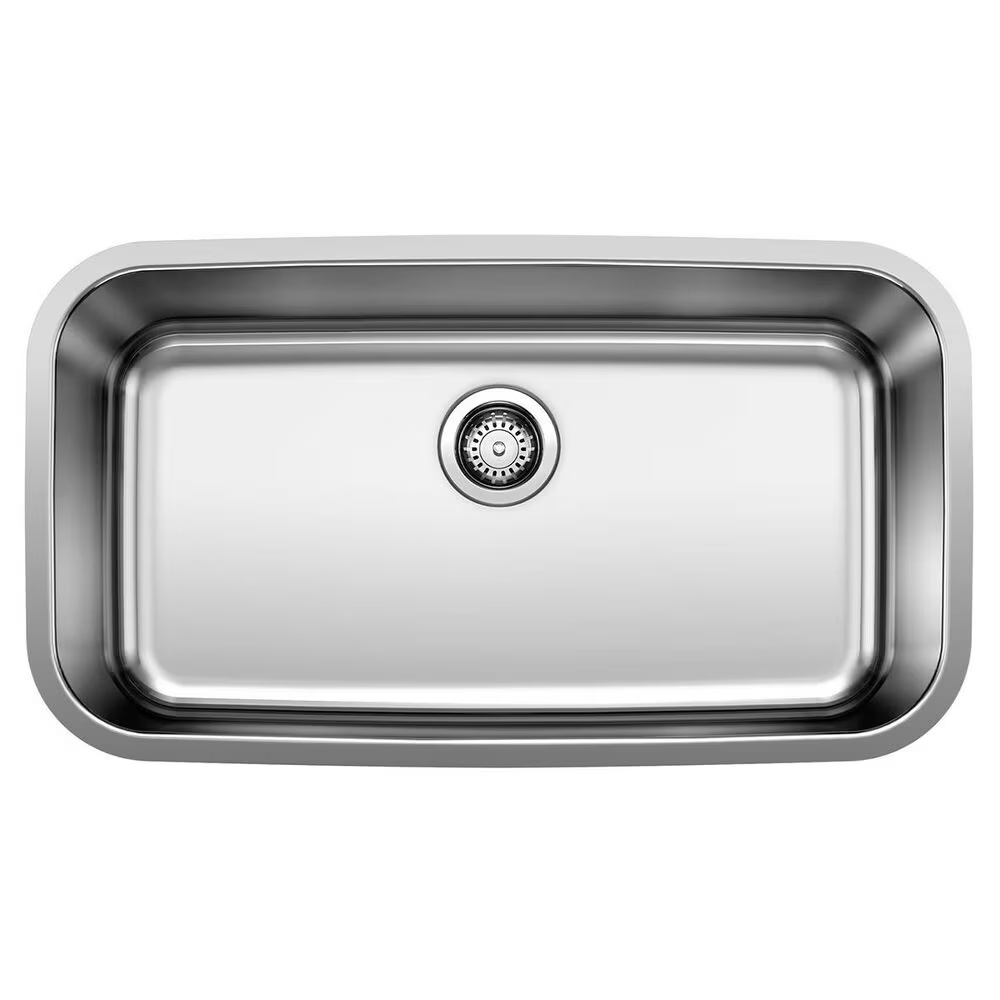 Blanco Stellar 28" Super Single Bowl Kitchen Sink in Refined Brushed
