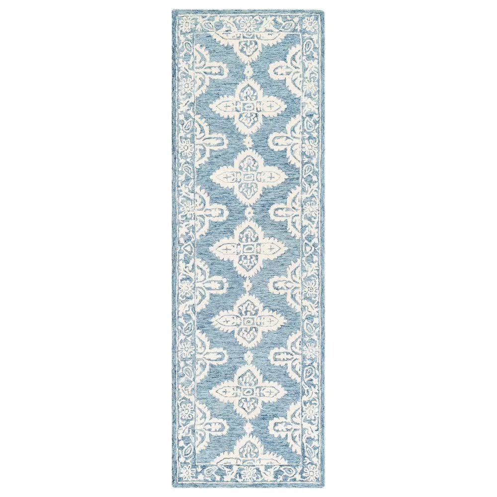 Surya Granada GND-2300 2'6" x 8' Pale Blue, Beige and Sky Blue Scatter Rug