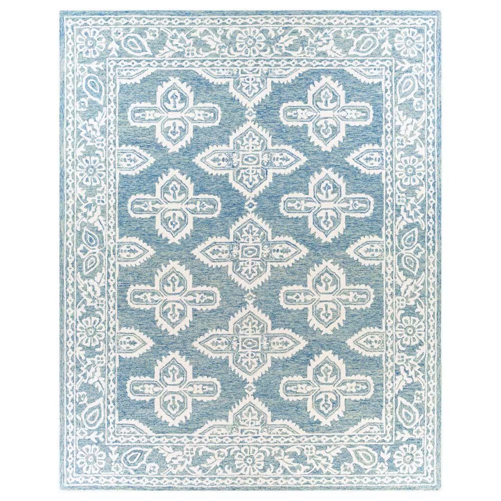 Surya Granada 9' x 12' Ice Blue, Light Beige and Blue Area Rug