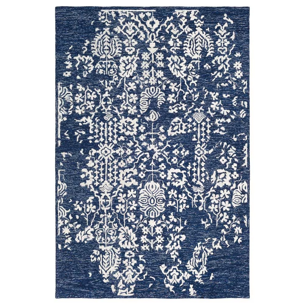 Surya Granada GND-2311 4' x 6' Dark Blue, Denim and Ivory Area Rug