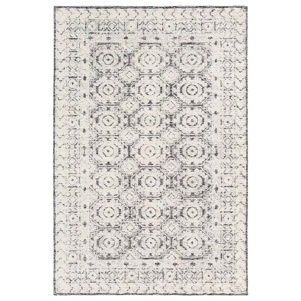 Surya Louvre LOU-2303 2' x 3' Black, Ivory and Cream Scatter Rug
