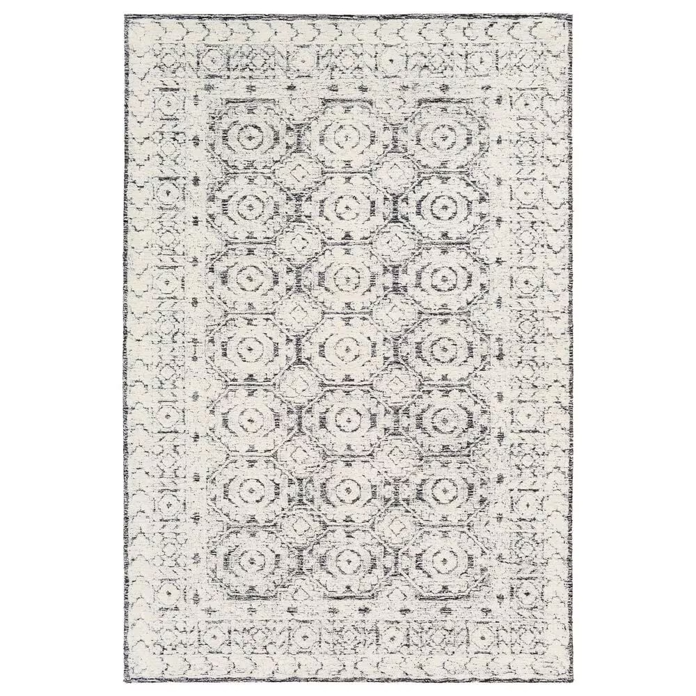 Surya Louvre LOU-2303 5' x 7'6" Black, Ivory and Cream Area Rug