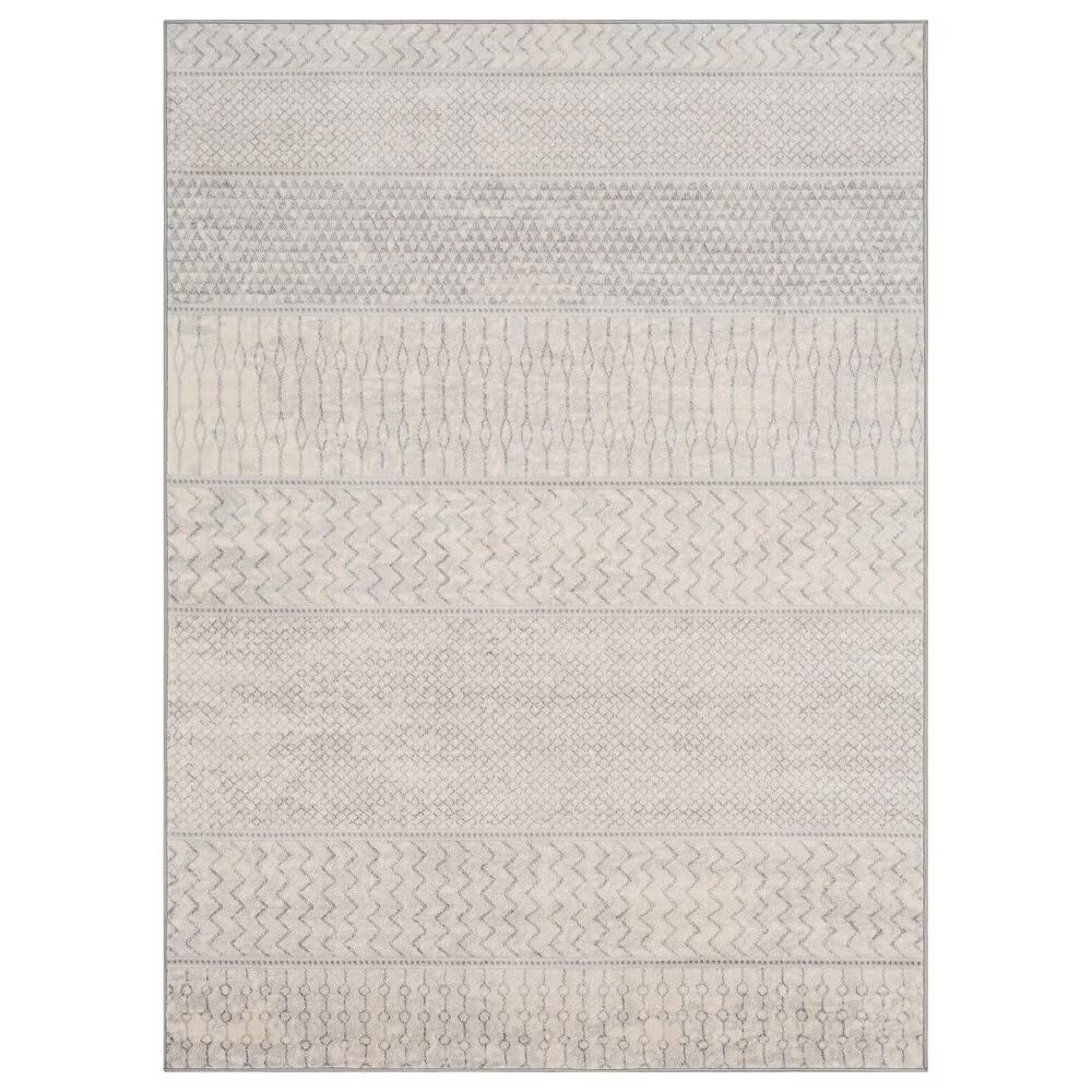 Surya Monaco MOC-2306 2' x 3' Silver Gray and Cream Scatter Rug