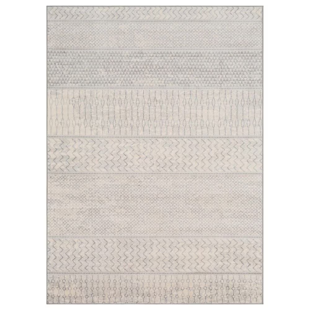 Surya Monaco MOC-2306 4'3" x 6' Silver Gray and Cream Area Rug