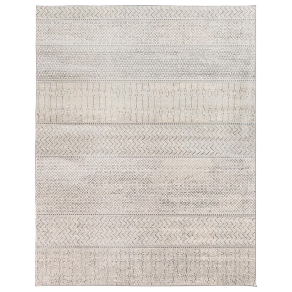 Surya Monaco MOC-2306 7'9" x 10'3" Silver Gray and Cream Area Rug