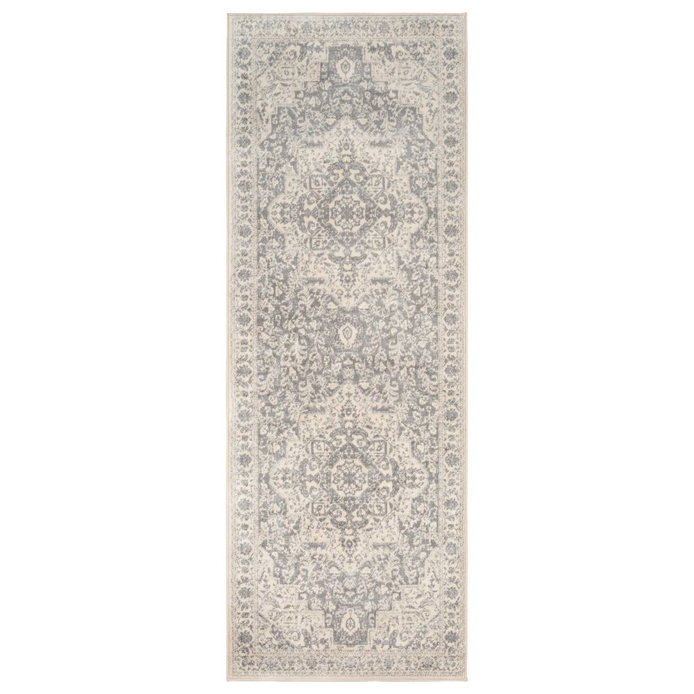 Surya Monaco MOC-2315 2'6" x 8' Silver Gray and Cream Runner