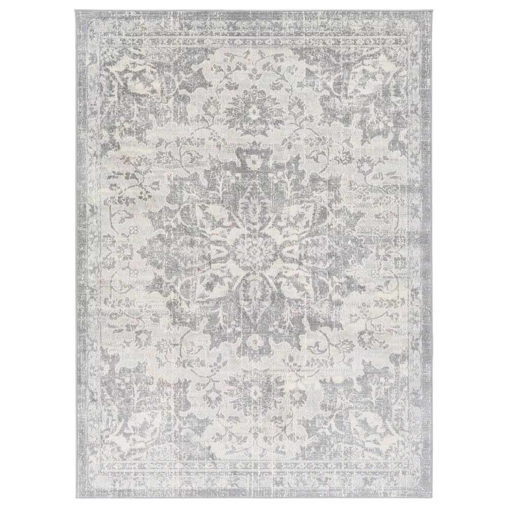 Surya Monaco MOC-2328 4'3" x 6' Silver Gray and Cream Area Rug
