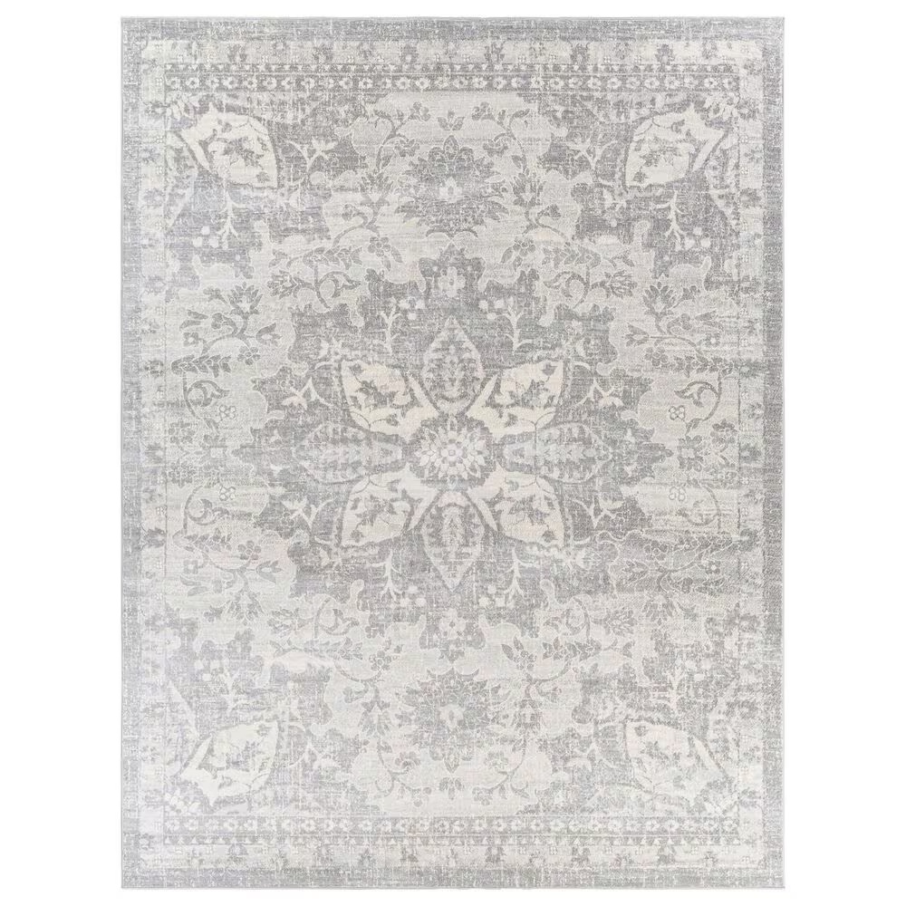 Surya Monaco MOC-2328 8'10" x 12'4" Silver Gray and Ivory Area Rug