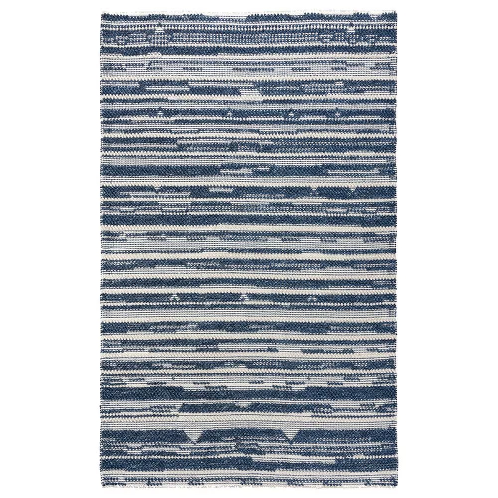 RIZZY Capri 7'6" x 9'6" Ivory and Blue Area Rug