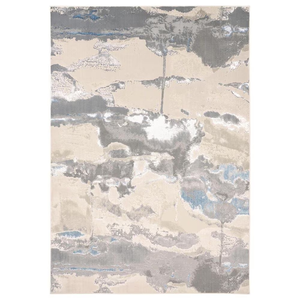 Feizy Azure 3525F 5' x 8' Blue and Gray Area Rug