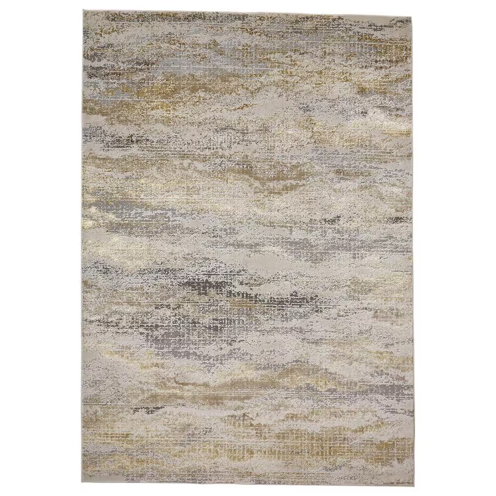 Feizy Aura 3735F 12' x 15' Gold and Gray Area Rug