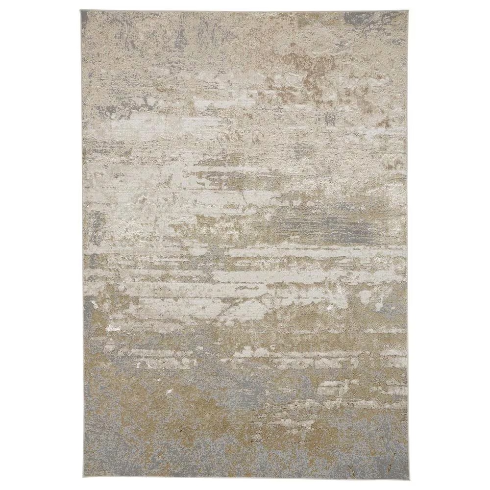 Feizy Aura 3567F 5' x 8' Beige and Gold Area Rug