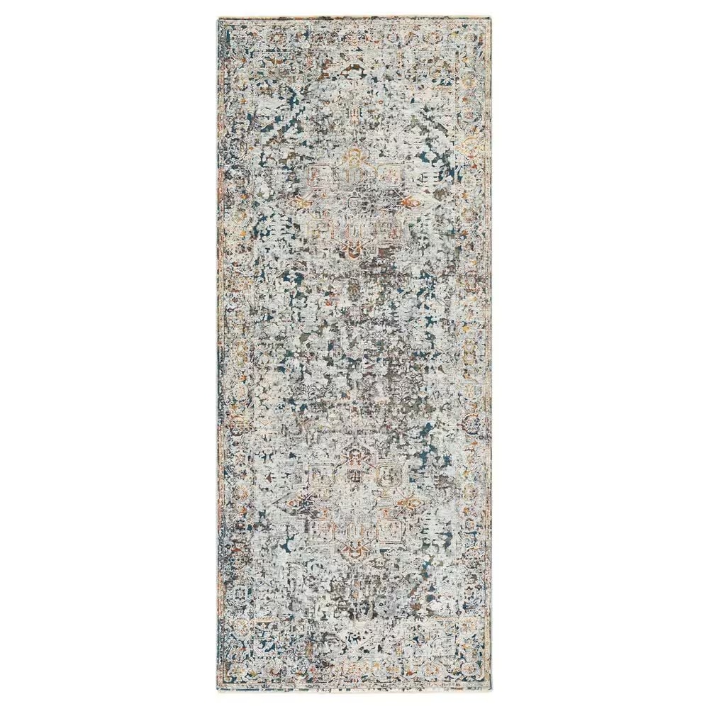 Surya Presidential PDT-2300 3'3" x 8' Blue, Gray and Orange Runner