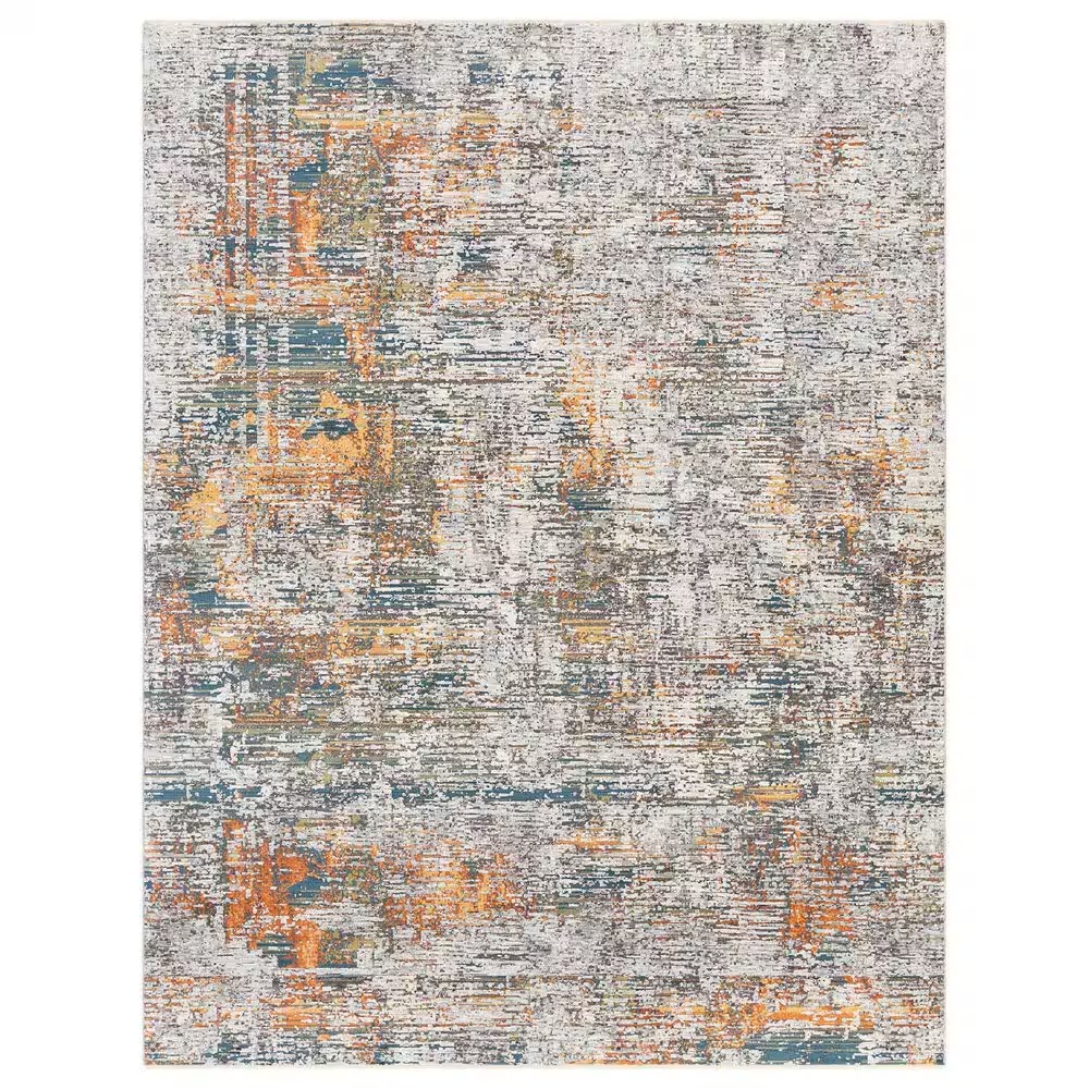 Surya Presidential PDT-2305 2' x 3'3" Blue, Gray and Orange Scatter Rug