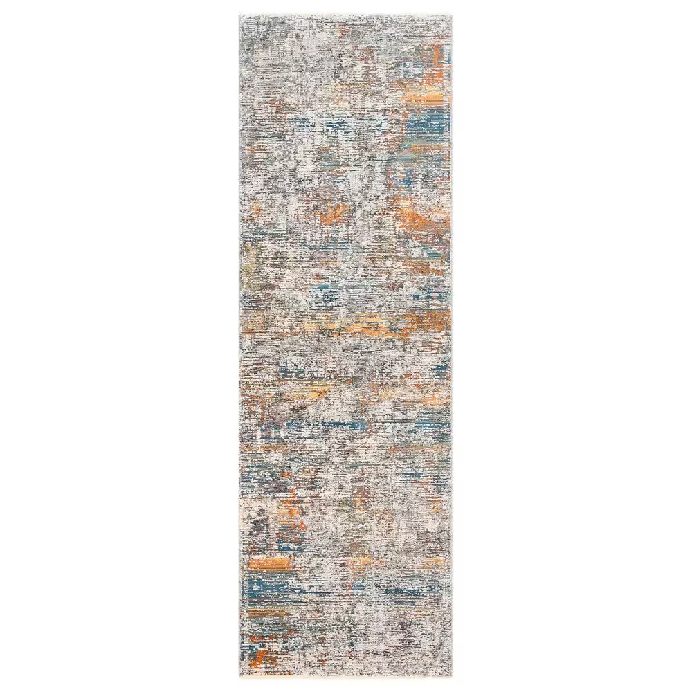Surya Presidential PDT-2305 3'3" x 10' Blue, Gray and Orange Runner