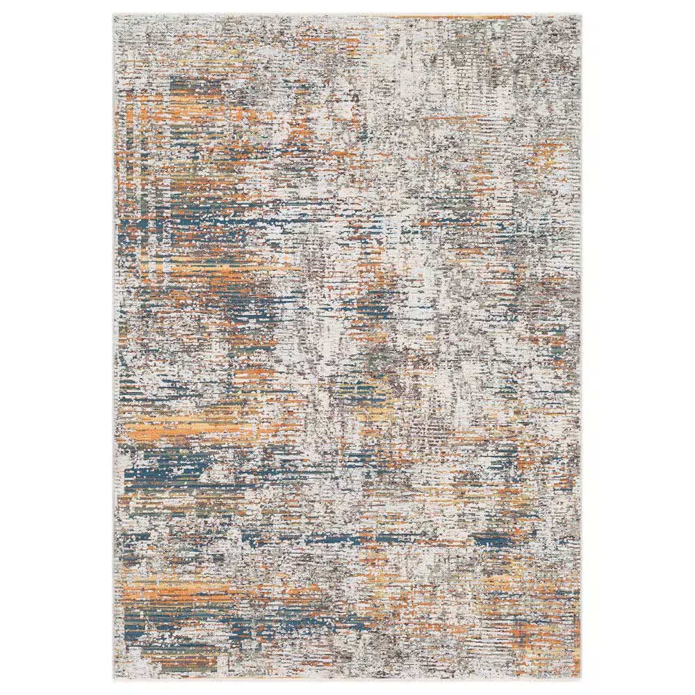 Surya Presidential PDT-2305 3'3" x 5' Blue, Gray and Orange Area Rug