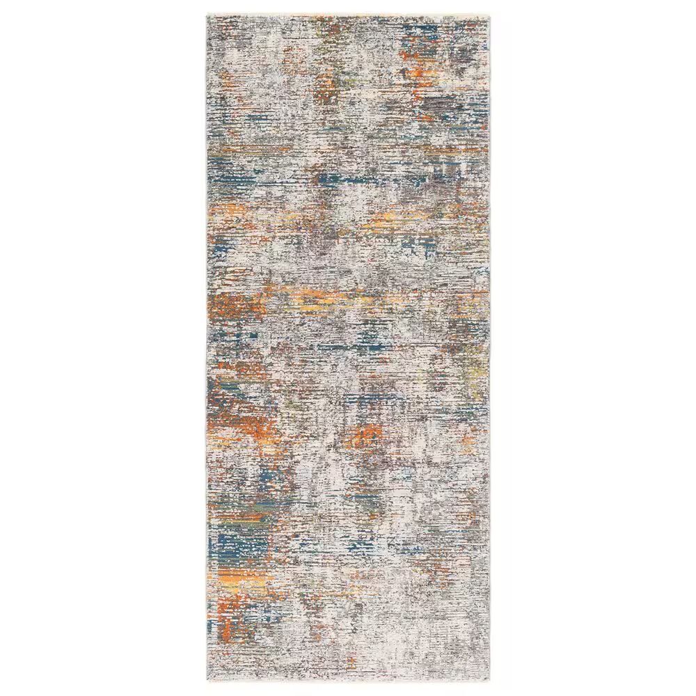 Surya Presidential PDT-2305 3'3" x 8' Blue, Gray and Orange Runner
