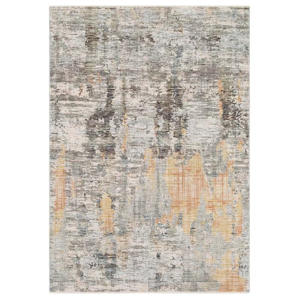 Surya Presidential PDT-2306 2' x 3'3" Blue, Gray and Orange Scatter Rug