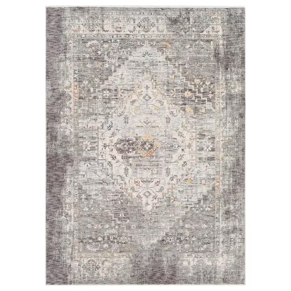 Surya Presidential PDT-2311 2' x 3'3" Charcoal, Ivory, Blue and Orange Area Rug
