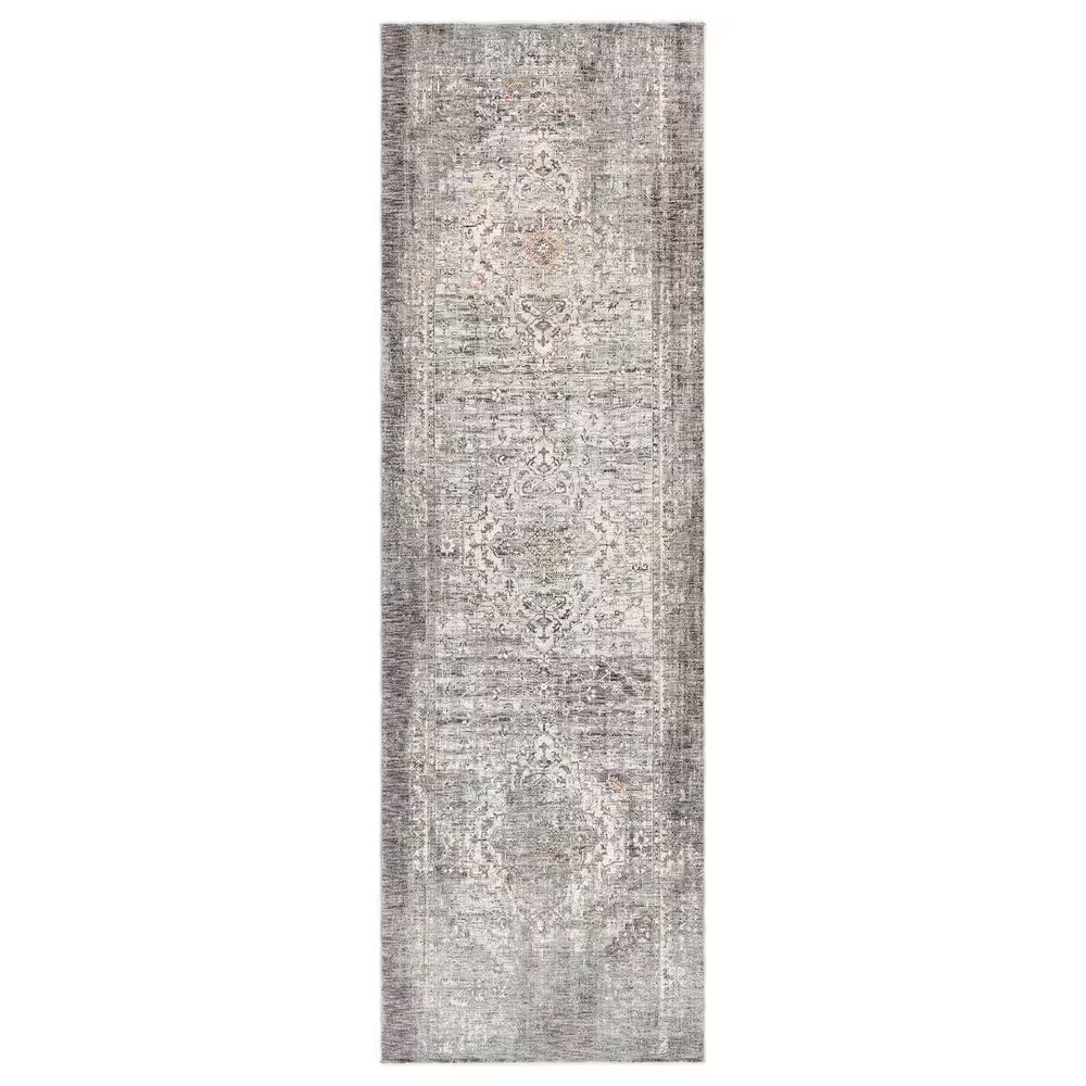 Surya Presidential PDT-2311 3'3" x 10' Charcoal, Ivory, Blue and Orange Runner