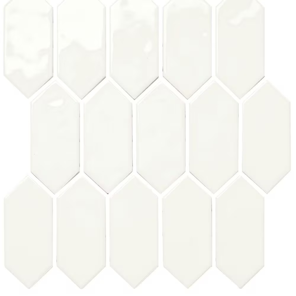 Dal-Tile Mythology Santorini 2" x 5" Picket Undulated on 11.125" x 12.25" Ceramic Mosaic Sheet