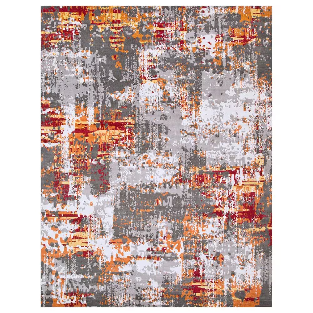 Surya Rafetus ETS-2305 7'10" x 10'2" Burnt Orange and Medium Gray Area Rug
