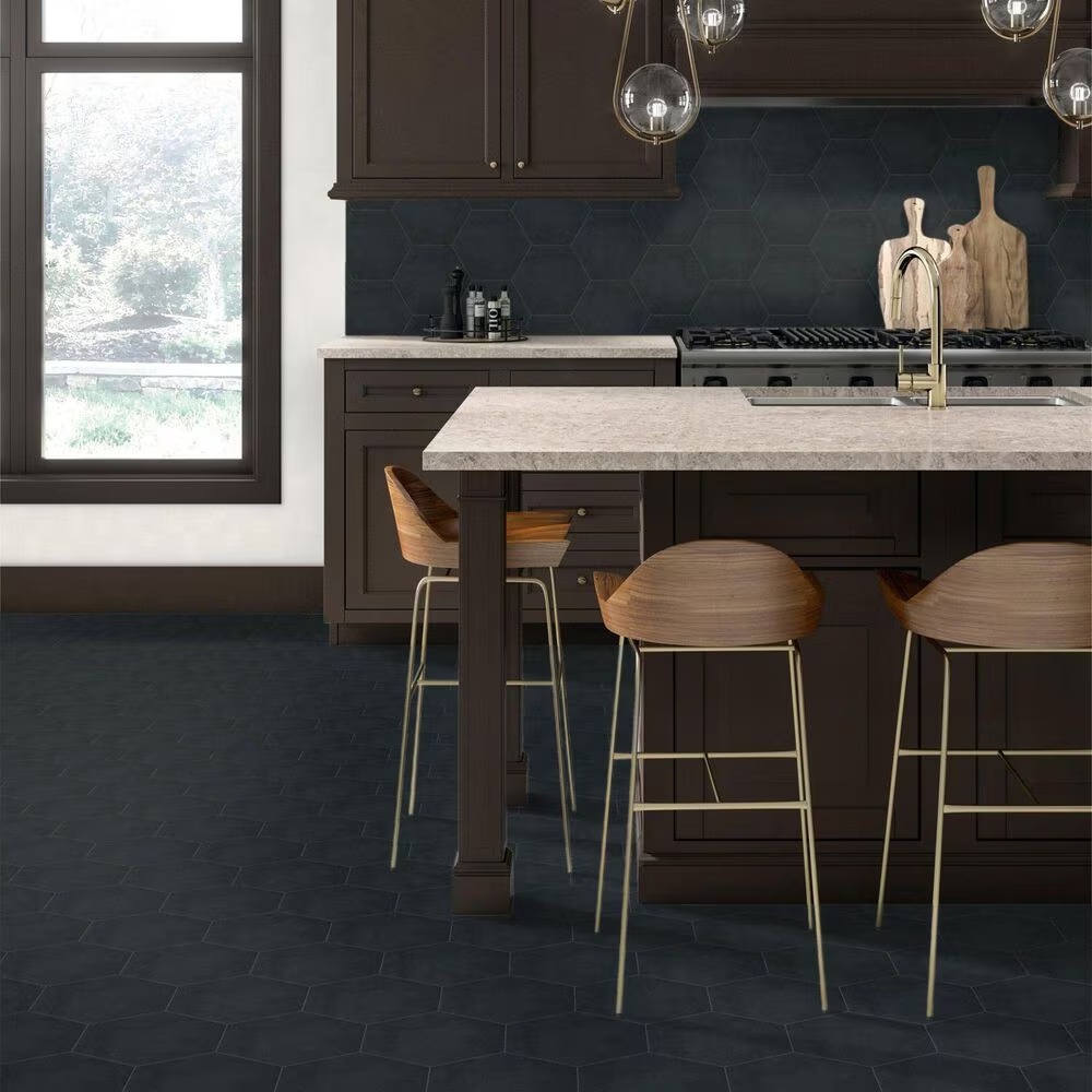Dal-Tile Bee Hive Medley Black 8.5" x 10" Hexagon Porcelain Tile