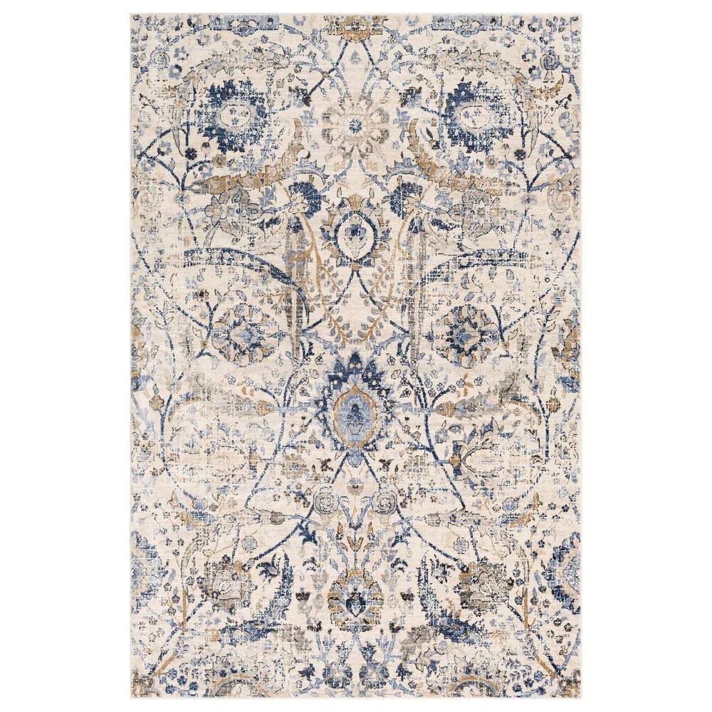 Surya Indigo IGO-2320 2' x 2'9" Blue, Beige and White Scatter Rug