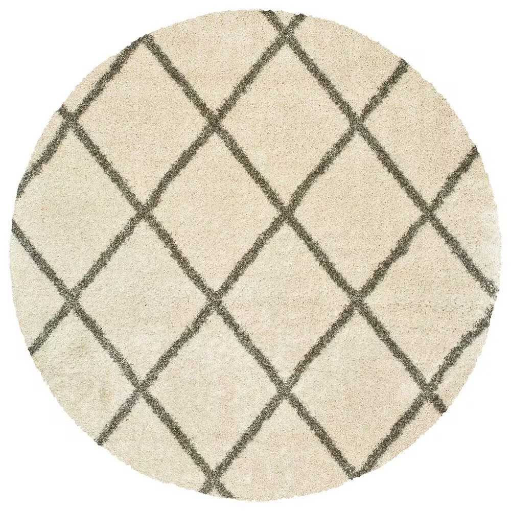 Oriental Weavers Henderson 7'10" Round Ivory and Gray Area Rug