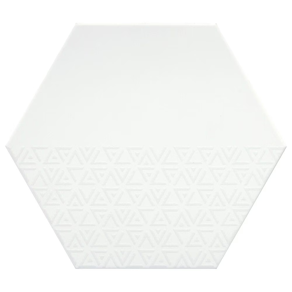 Emser Rhythm White Hexagon Pattern 11" x 13" Pattern Porcelain Tile