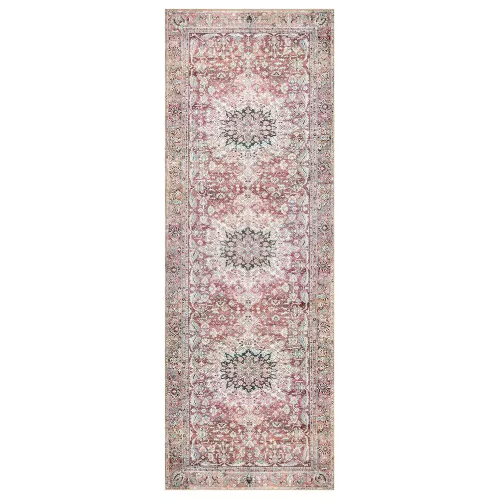 Loloi II Wynter WYN-05 2'6" x 9'6" Tomato/Teal Runner