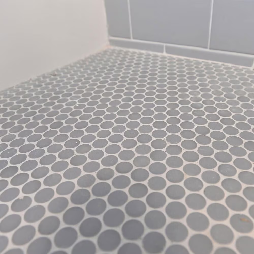 Dal-Tile Keystones Suede Gray 1" x 1" Penny Round on 10" x 22" Porcelain Mosaic Sheet